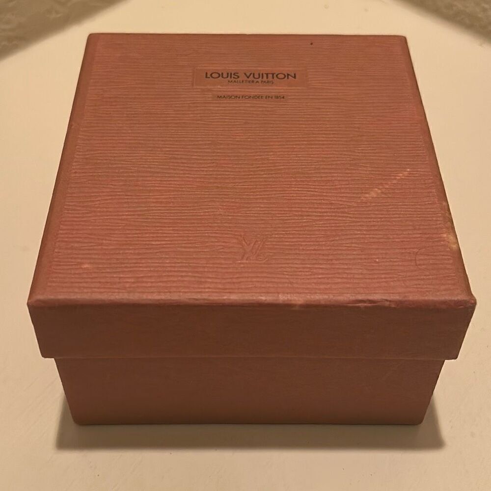 Louis Vuitton LV Square Gift Box Brown Textured Lift Lid Luxury Storage Display